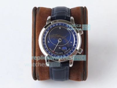 AI Factory Swiss Replica Patek Philippe Geneve Celestial 5102G Watch Blue Dial